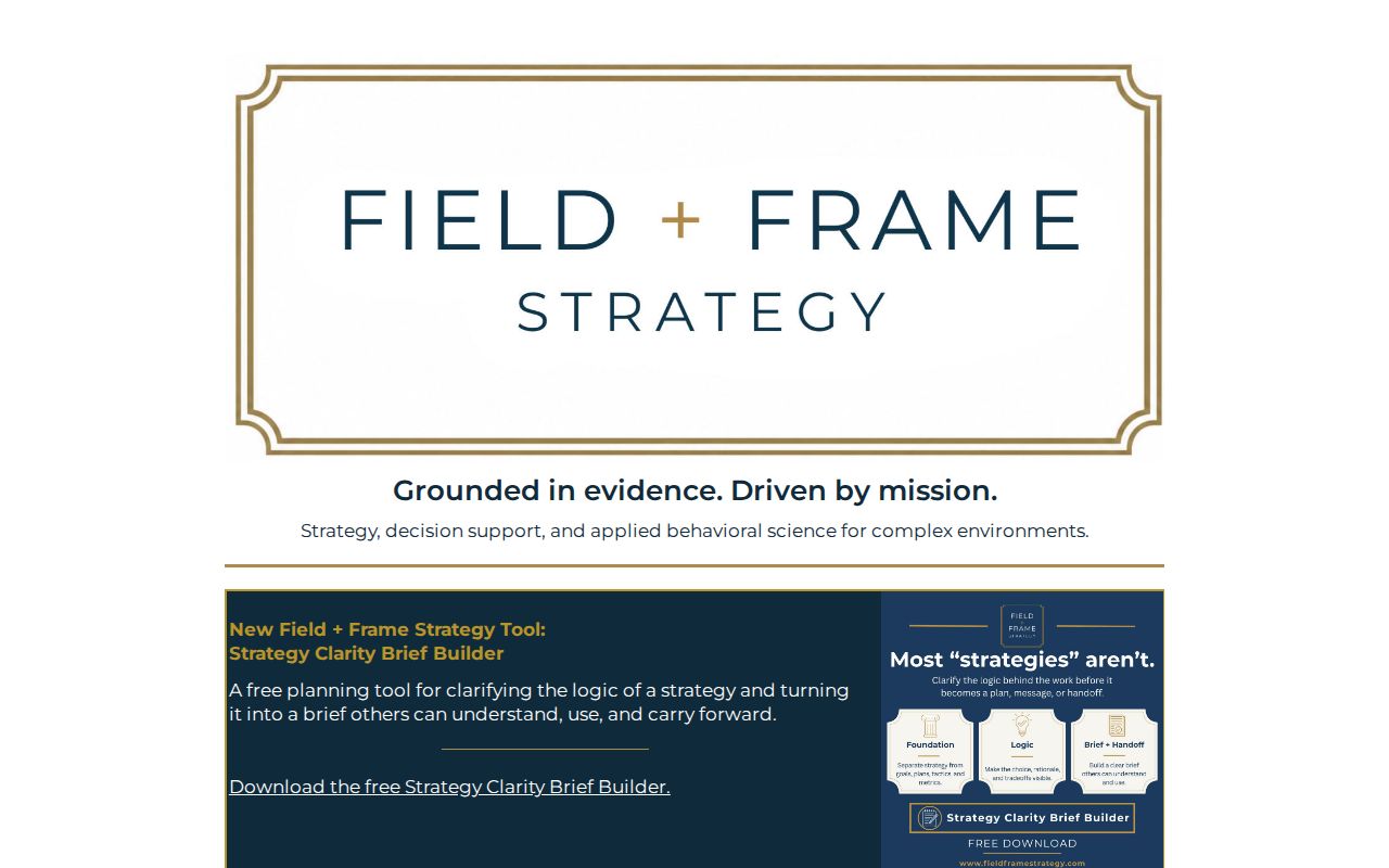 Field + Frame Strategy