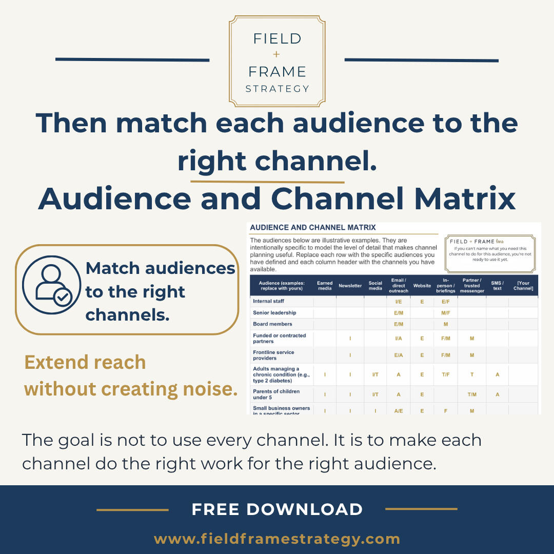 The Audience and Channel Matrix helps match audiences to the right channels and extend reach without creating noise.